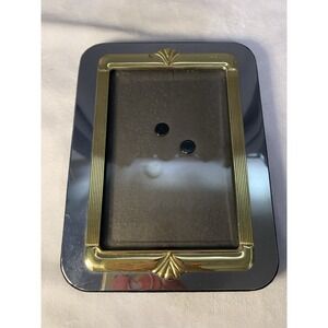 Vintage Two Tone Gold Chrome & Silver Art Deco Picture Photo Frame